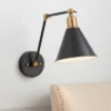 360 Lighting Wray Modern Industrial Wall Lamp Black Brass Hardwire 6" Light Fixture Adjustable Cone Shade For Bedroom Bathroom Reading Living Room -Interior furniture GUEST 199fea45 8734 4f74 8c18 7c0404c7b60c
