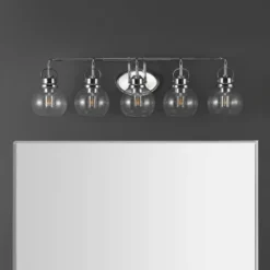 36.25" 5-Light Shirley Metal/Seeded Glass Vanity Light Chrome - JONATHAN Y: ETL Listed, LED Compatible -Interior furniture GUEST 19e7dc18 dbc5 44dd a4a3 25d10aa381ca