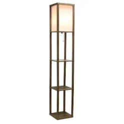 62.5" Modern 3-Tier Standing Floor Lamp With Linen Shade & Storage - Simple Designs -Interior furniture GUEST 1a70946f c00f 4818 97e2 da86e461a6d2