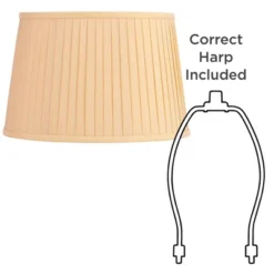 Springcrest Mapo 14" Top X 17" Bottom X 11" High X 11" Slant Lamp Shade Replacement Large Yellow Drum Traditional Fabric Softback Washer Harp Finial -Interior furniture GUEST 1aa07182 ef8d 448d 8585 e41267680ed7