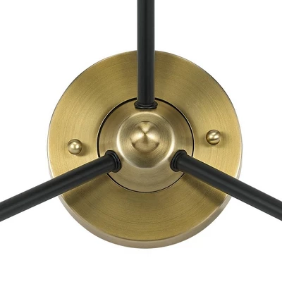 24.5" Mid-Century Glass Globe Flushmount Fixture Ceiling Light (Includes LED Light Bulb) Black/Brass - Cresswell Lighting 3 24.5" Mid-Century Glass Globe Flushmount Fixture Ceiling Light (Includes LED Light Bulb) Black/Brass - Cresswell Lighting