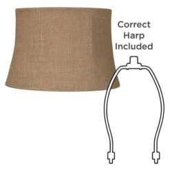 Springcrest Set Of 2 Softback Drum Lamp Shades Natural Burlap Small 10" Top X 12" Bottom X 8" High Spider Harp And Finial Fitting -Interior furniture GUEST 1af5519c 9977 4655 95c7 115ad8645ae4