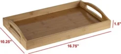 Bamboo Serving Tray With Handles - Serving Platters Great For Tea Tray, Dinner - Wooden Tray With Handles - Coffee Table Tray For Breakfast HomeItUsa -Interior furniture GUEST 1b191e7a 5938 4079 815a f6c08b853d93