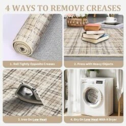 Modern Washable Area Rug Soft Non-Slip Stain-Resistant Farmhouse Tartan Plaid Carpet For Living Room Bedroom Nursery Office -Interior furniture GUEST 1b4d0d48 76d6 4019 bffc 64bd3e66a14e