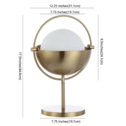 17.5" Iron And Glass Casi Art Deco Mid Century Globe Table Lamp (Includes LED Light Bulb) Brass - Jonathan Y -Interior furniture GUEST 1b9c7819 1525 4d59 bf01 d1933548c691