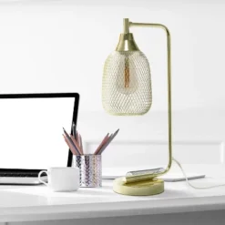 Industrial Mesh Desk Lamp Gold - Lalia Home -Interior furniture GUEST 1b9d8e2e dd9b 42c3 9b86 182cf10b1601