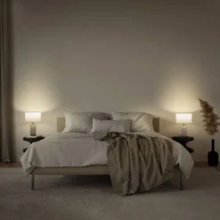 Brightech Arden Mid-Century (Includes LED Light Bulb) USB Charging Table Lamp White Marble -Interior furniture GUEST 1c598d88 b438 46ee 9306 b4e54da3983f