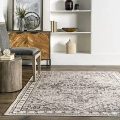 NuLOOM Eira Medallion Stain-Resistant Machine Washable Area Rug -Interior furniture GUEST 1cdc3eb2 b1e5 41fe bc6c 4eb4a2808803