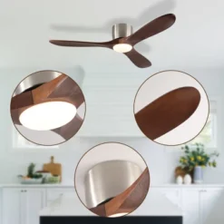 TOBILI 52-inch Ceiling Fan With Light,3 Light Walnut Wood Blades,Reversible For Living Room -Interior furniture GUEST 1ce0adea 65ad 484a 974c fea2458f38be