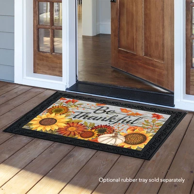 Be Thankful Flowers Doormat 18" X 30" Indoor Outdoor Briarwood Lane 5 Be Thankful Flowers Doormat 18" X 30" Indoor Outdoor Briarwood Lane - Image 3