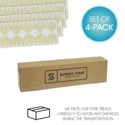 SussexHome Diamond Design Cotton Anti-Slip Stair Treads, 9” X 28“ 15 SussexHome Diamond Design Cotton Anti-Slip Stair Treads, 9” X 28“ -Interior furniture GUEST 1d4dbdbd e2db 4e14 985c 41dabc63b3cc