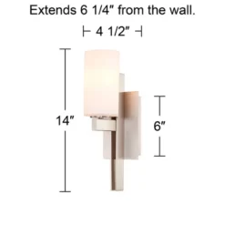 Possini Euro Design Ludlow Modern Wall Light Sconce Brushed Nickel Hardwire 4 1/2" Fixture Frosted Glass Shade For Bedroom Bathroom Vanity Reading -Interior furniture GUEST 1d8dae29 8067 47f9 938d 8100b25c9cc3