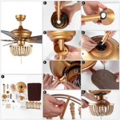 52" Erin LED Ceiling Fan With Wood Beads & Remote, Reversible Blades - JONATHAN Y -Interior furniture GUEST 1ef619b1 99de 427e 9aa7 6b29f042fe2e