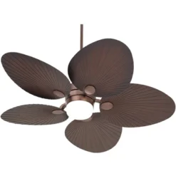 52" Casa Vieja Breeze Tropical Indoor Outdoor Ceiling Fan With LED Light Remote Oil Brushed Bronze Palm Leaf Glass Damp Rated For Patio Exterior House -Interior furniture GUEST 1f26e3ee 1268 4793 b3f4 d600485f350a