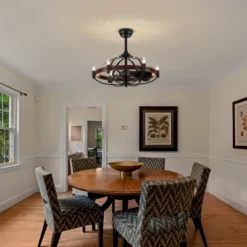 Ludomide 27" Farmhouse Style Chandelier Ceiling Fan With Light And Remote Control For Bedroom Kitchen Dining Room-Brown Walnut -Interior furniture GUEST 1f30e5f8 1aca 440a 8e02 7d6970e00b85