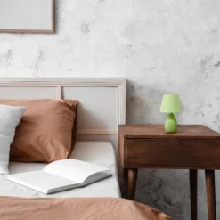 9.45" Petite Ceramic Oblong Bedside Table Desk Lamp With Matching Tapered Drum Shade Green - Creekwood Home -Interior furniture GUEST 1f7ddcd4 804b 4e99 9867 3e51ff5591a3