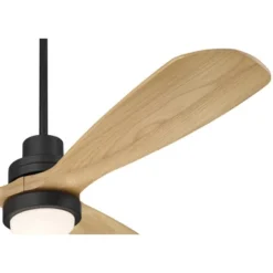 Casa Vieja 52" Delta Modern Indoor Outdoor Ceiling Fan 3 Blade CCT LED Light Remote Control Matte Black Finish Wood Blades Bedroom Patio DC Motor -Interior furniture GUEST 1fa0e13d e128 4c5c 936b 808b411483f1