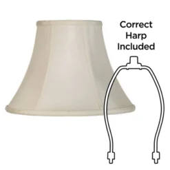 Imperial Shade Creme Small Bell Lamp Shade 6" Top X 12" Bottom X 9" Slant X 8.5" High (Spider) Replacement With Harp And Finial -Interior furniture GUEST 1ff812a8 0601 4471 b3c7 1b601408c924
