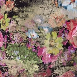 Springcrest 13" Top X 15" Bottom X 11" High X 11" Slant Print Lamp Shade Replacement Medium Drum Round Floral Velvet Flowers Spider Harp Finial