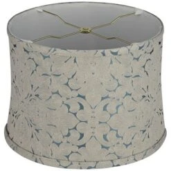 Springcrest 13" Top X 14" Bottom X 10" High X 10" Slant Print Lamp Shade Replacement Medium Plaska Blue Drum Modern Fabric Softback Washer Harp Finial -Interior furniture GUEST 209f87ef ecea 4521 9b5d 7ffb813a64df