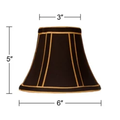 Springcrest Set Of 6 Empire Lamp Shades Black With Gold Trim Small 3" Top X 6" Bottom X 5" High Candelabra Clip-On Fitting -Interior furniture GUEST 20b54e1a c9b9 4865 bba9 98c866be0414