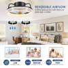 Aoibox 13" Flush Mount Ceiling Fan With LED Light, Remote Control, 3CCT, 6 Speeds, Timer, Black For Modern Bedroom -Interior furniture GUEST 20daf4c7 6086 412d 9766 0bbf7db26fe4