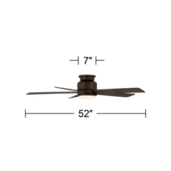 52" Casa Vieja Modern Outdoor Hugger Ceiling Fan With Dimmable LED Light Remote Oil Rubbed Bronze Damp Rated For Patio Exterior -Interior furniture GUEST 2188abff 38e6 4946 a450 0e7b6abb9e8d