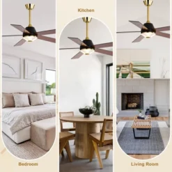 Bella Depot 52" Modern Ceiling Fan With Dimmable LED Light And Remote Control 6-speed Reversible Fan -Interior furniture GUEST 221e4925 2ca1 4b56 bd85 87b90db6ff64