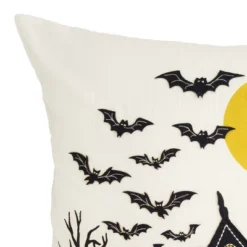 C&F Home House & Flying Bats Cotton Blend Halloween Accent Throw Pillow 18" X 18" -Interior furniture GUEST 2237cc85 b80b 4d32 87e5 c223c5388d9a
