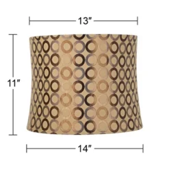 Springcrest Copper Circles Medium Drum Lamp Shade 13" Top X 14" Bottom X 11" High (Spider) Replacement With Harp And Finial -Interior furniture GUEST 223ac70b c3d5 4921 845f 83dd69cace13