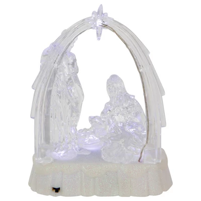 Northlight LED Lighted Musical Icy Crystal Nativity Scene Christmas Decoration - 7" 7 Northlight LED Lighted Musical Icy Crystal Nativity Scene Christmas Decoration - 7" - Image 5