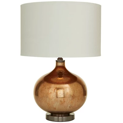 Glass Gourd Style Base Table Lamp With Tapered Shade Copper - Olivia & May 7 Glass Gourd Style Base Table Lamp With Tapered Shade Copper - Olivia & May - Image 5