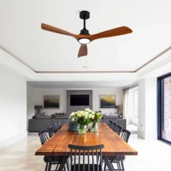 TOBILI Hot Sales 52 Inch Modern Black Ceiling Fan With Light 3 Solid Wood Blades -Interior furniture GUEST 22fb5012 0e0a 46e1 824a 6b369c29ca53