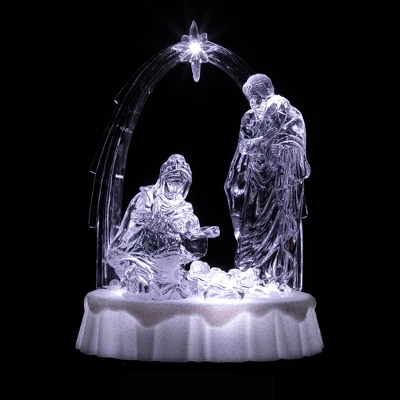 Northlight LED Lighted Musical Icy Crystal Nativity Scene Christmas Decoration - 7" 4 Northlight LED Lighted Musical Icy Crystal Nativity Scene Christmas Decoration - 7" - Image 2