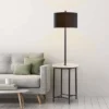 61.5" Amelia Modern Floor Lamp With Table And Built-In USB Matte Black/White Marble - Teamson Home -Interior furniture GUEST 2657fb72 ee88 4e1c 9b1c 805f69b975fb