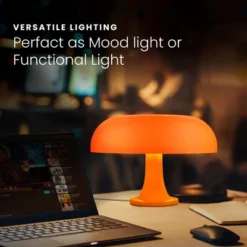 HOM Mushroom Lamp - Dimmable Desk Lamp With Adjustable Brightness Levels, Tones, And Preset Options - Switch Light Modes With Remote Control (Orange) -Interior furniture GUEST 2703802e 7e31 44b3 b022 7f51e04e61d6