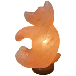 Bear Himalayan Salt Novelty Table Lamp Pink - Q&A Himalayan Salt: Rock Salt, USB Electric, No Assembly Required