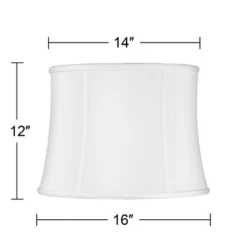 Imperial Shade Set Of 2 Drum Lamp Shades White Medium 14" Top X 16" Bottom X 12" High Spider Replacement Harp And Finial Fitting -Interior furniture GUEST 2850e7f6 7801 4ce4 bce8 32b91688e668