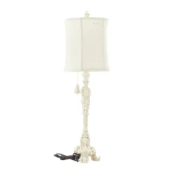 Polystone Buffet Lamp With Drum Shade White - Olivia & May -Interior furniture GUEST 28746f39 a8cd 4ca7 96e0 135b3b4757be