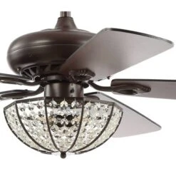 52" LED Bronze Crystal Ceiling Fan With Remote Oil Rubbed Bronze - Jonathan Y -Interior furniture GUEST 288ef1ba 900f 4e42 b7c4 eeba1f408e07