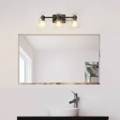 Globe Electric 3-Light Matte Black Vanity Light With Clear Glass Shades: ETL Listed, Metal Body, Dimmable -Interior furniture GUEST 28a8f5fe f351 4d3f a854 28b80c50c69f