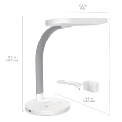 Verilux HappyLight Duo 2-in-1 Light Therapy And Task Desk Lamp White: Modern Design, USB Port, No Assembly Required -Interior furniture GUEST 28e91c15 502c 4cc2 8f2a 2293315ff4c9