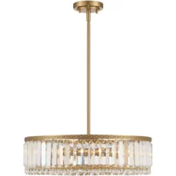 Stiffel Soft Gold Drum Pendant Chandelier 20 1/4" Wide Modern Clear Crystal 5-Light Fixture For Dining Room House Foyer Entryway -Interior furniture GUEST 28ed8053 3695 488b a5b7 82a6d9815987