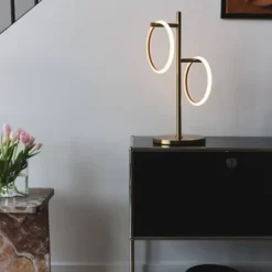 Brightech Saturn Modern Dimmable Removable Ring Light (Includes LED Light Bulb) Tree Desk Table Lamp Antiqued Brass -Interior furniture GUEST 29a44905 9bc8 426b 868b 8412e9b8a064