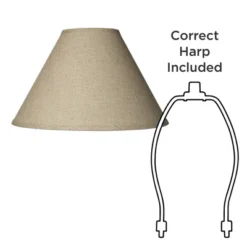 Springcrest Set Of 2 Empire Lamp Shades Fine Burlap Large 6" Top X 17" Bottom X 11.5" High Spider With Harp And Finial Fitting -Interior furniture GUEST 2a6d4856 5e5a 4f4d 9c3b 4e24e66a6672