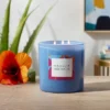 28oz Glass Moonlit Hibiscus Candle Light Blue - Opalhouse™ -Interior furniture GUEST 2c95080b 9726 45aa 9b0e 3946015c92e0