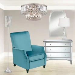 Vienna Full Spectrum Magnificence Modern Ceiling Light Flush Mount Fixture 16" Wide Brushed Satin Nickel Faceted Crystal Glass For Bedroom Living Room -Interior furniture GUEST 2e2e6e4f c217 49e4 be2d d5d24a38a13a