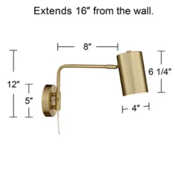 360 Lighting Carla Modern Swing Arm Wall Lamps Set Of 2 Brushed Brass Plug-in Light Fixture Up Down Cylinder Shade For Bedroom Bedside Living Room -Interior furniture GUEST 2e56e8d6 1b22 4378 acb2 fca2061548e8