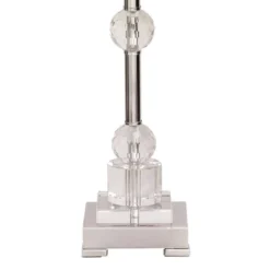 Glass Table Lamp With Drum Shade Silver - Olivia & May -Interior furniture GUEST 2e607021 7c0c 40c4 9d41 ab1d79a2ecac