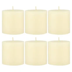 6pk Unscented Flat Top Smooth Pillar Candles Ivory - Stonebriar Collection -Interior furniture GUEST 2eb179cc dca0 4690 b4ce 179c3e498869